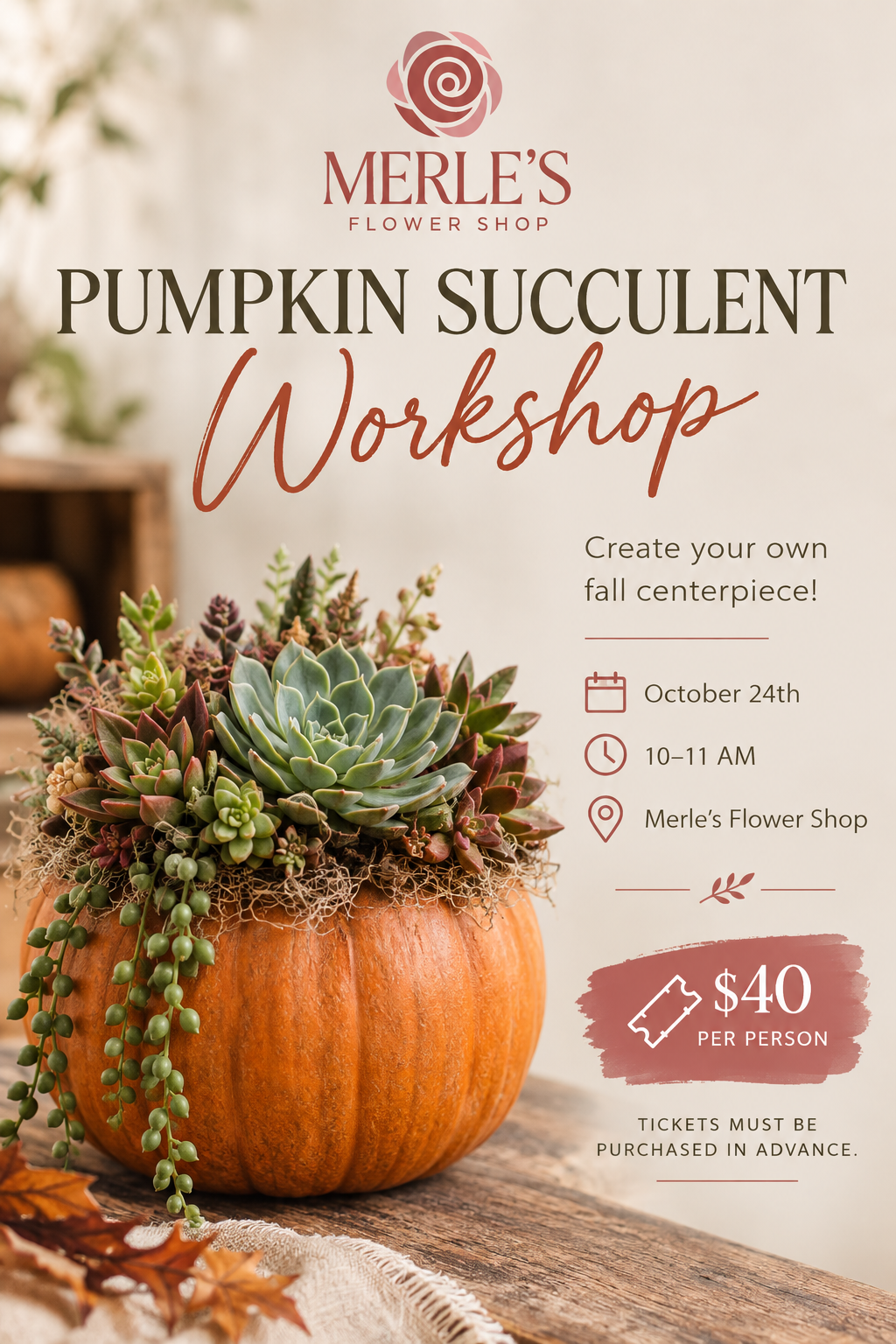 Pumpkin Succulent Workshop