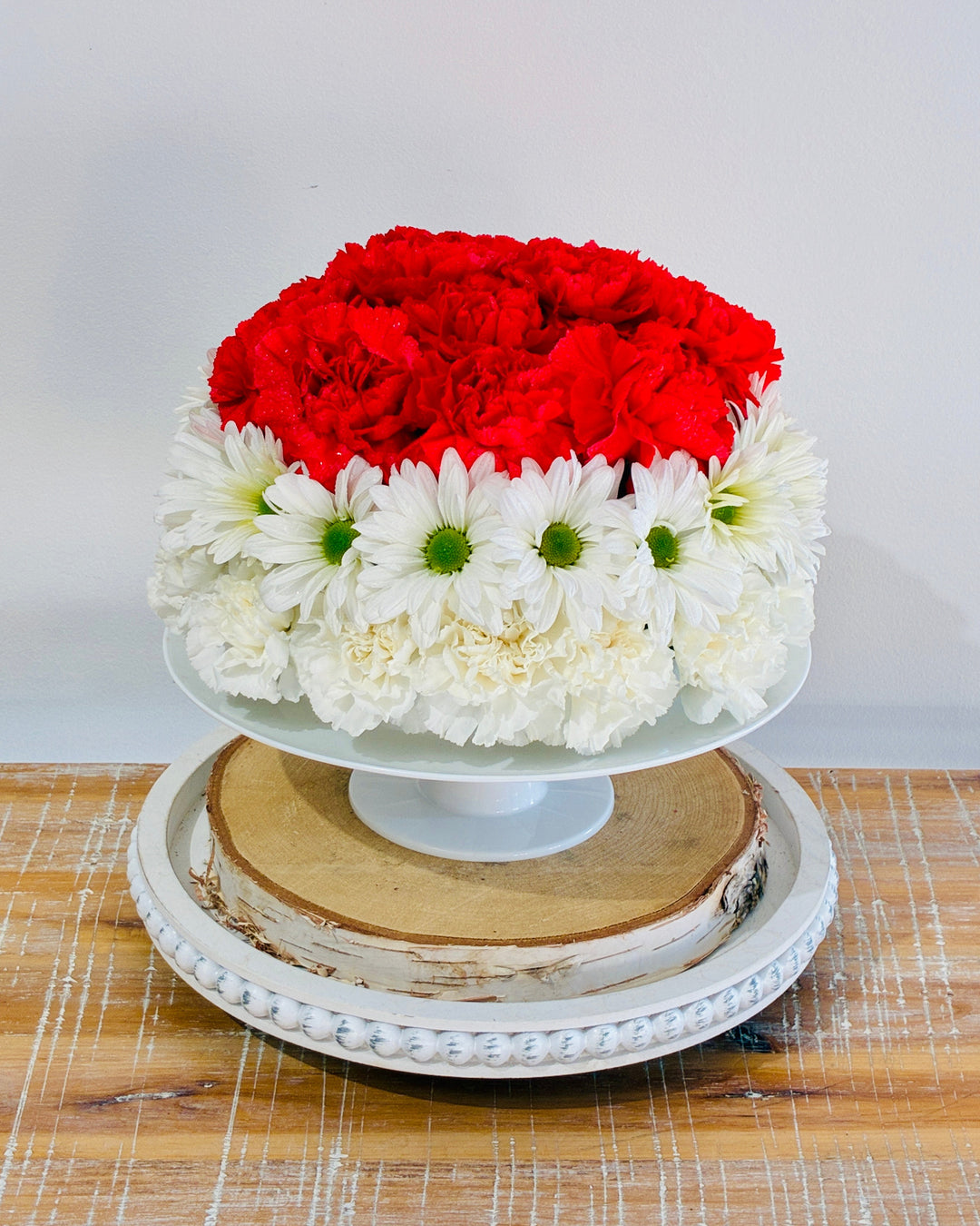 Fresh Flower Birthday Cake Arrangement