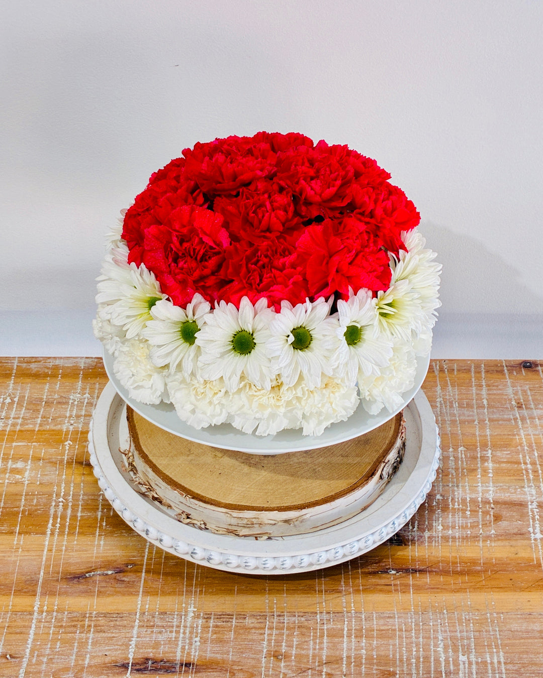 Fresh Flower Birthday Cake Arrangement
