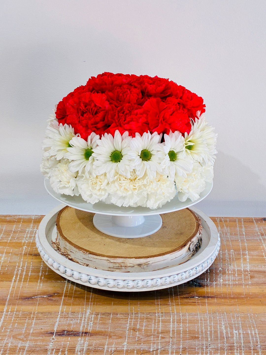 Fresh Flower Birthday Cake Arrangement