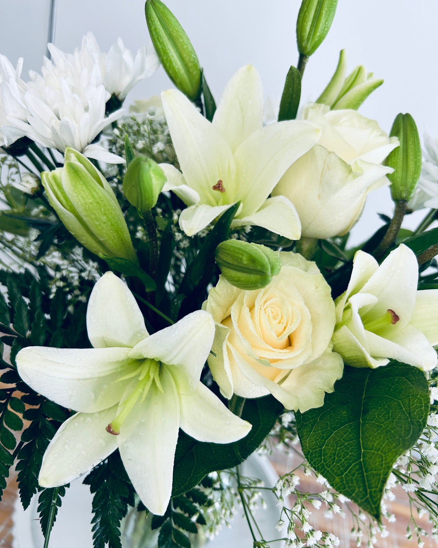 lily artificial flower arrangements Lily Garden Flower Arrangement – Merle's Flower Shop