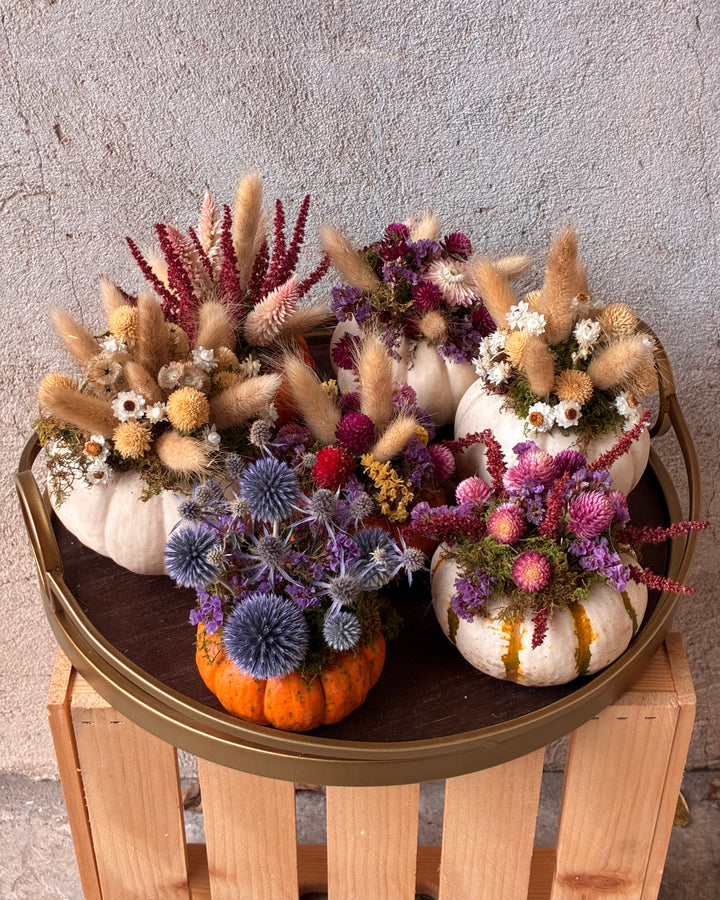 Dried Floral Pumpkin
