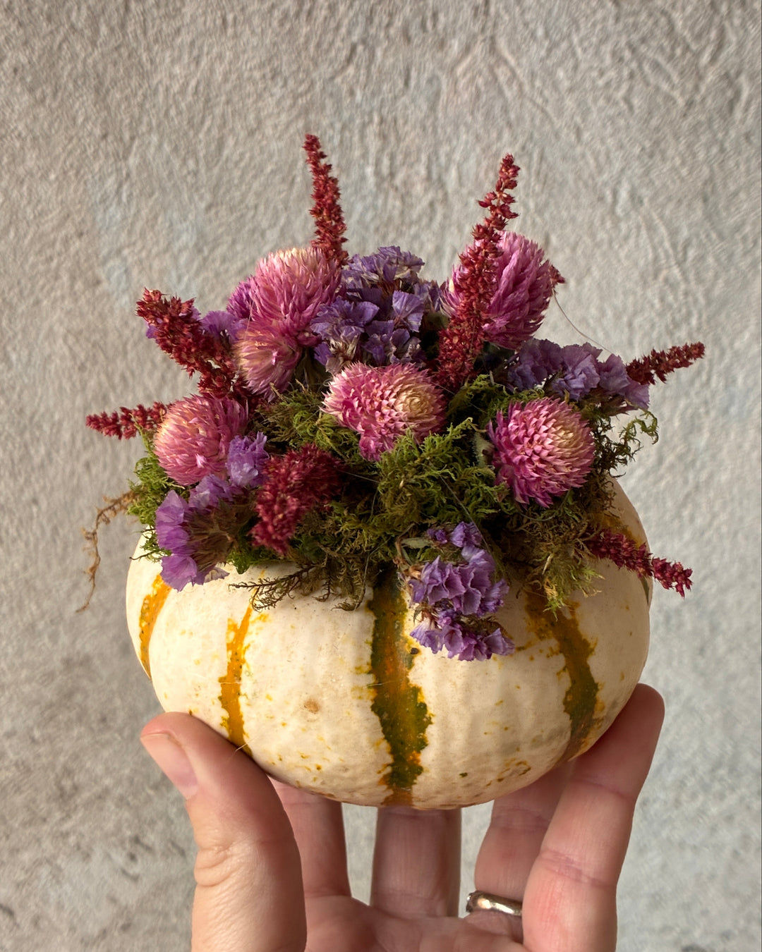 Dried Floral Pumpkin
