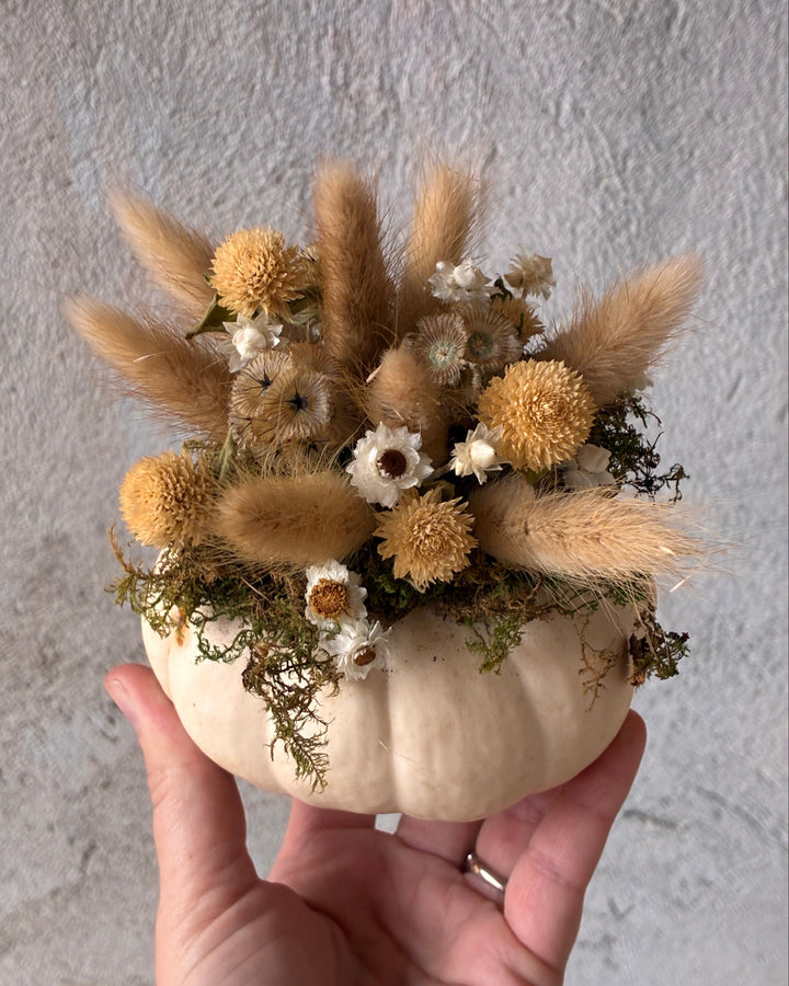 Dried Floral Pumpkin