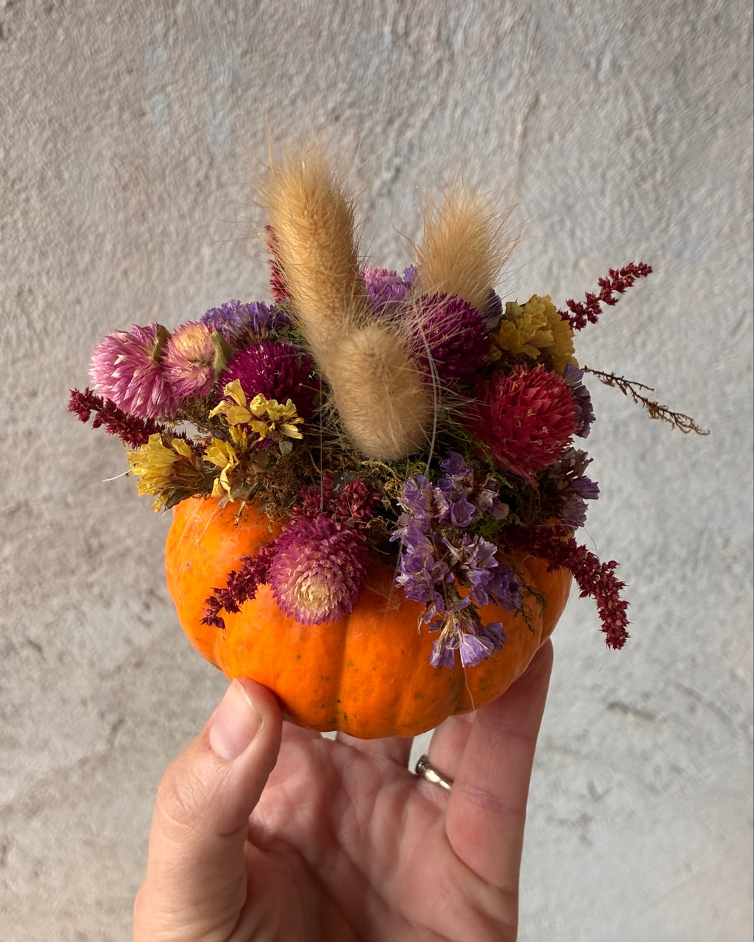 Dried Floral Pumpkin